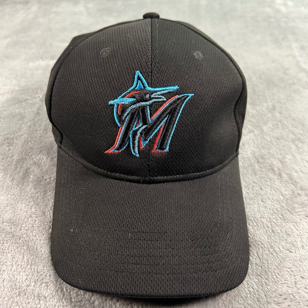 Miami Marlins MLB Hat OC Sports Black Adjustable Mesh Baseball Cap OSFM